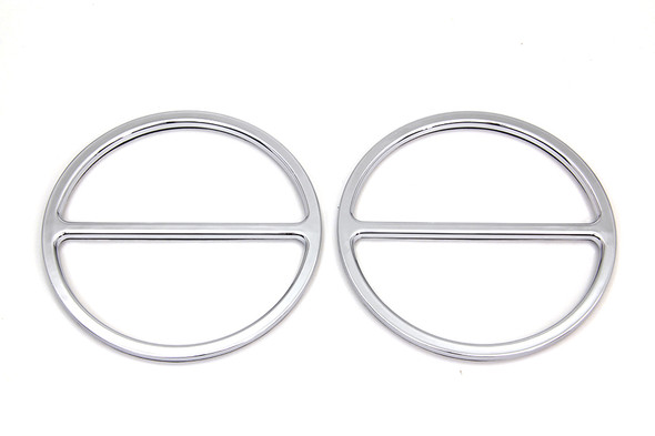 V-Twin - 49-0736 - Chrome Cross Bar Front Speaker Grill Set - Fits 1996-2013 Harley-Davidson FLT