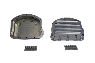 V-Twin - 49-0789 - Full Finned Panhead Rocker Box Cover Set Chrome - Fits 1948-1965 Harley-Davidson FL