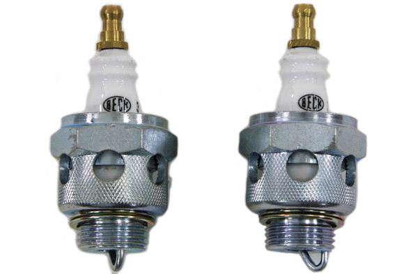 V-Twin - 49-0796 - Replica 18mm Spark Plug Set - Fits 1937-1947 Harley-Davidson UL, 1936-1947 EL, 1941-1947 FL