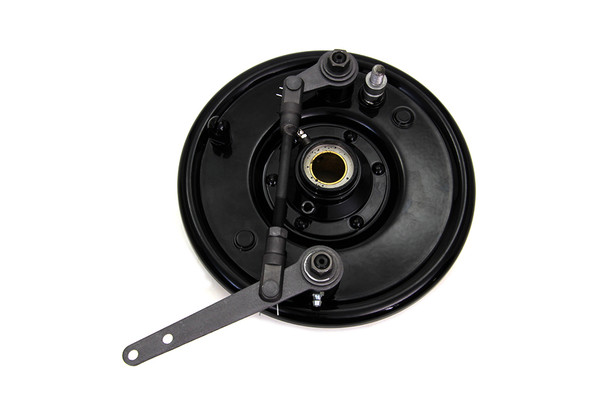 V-Twin - 49-0853 - Dual Cam Brake Backing Plate Assembly Black - Fits 1937-1948 Harley-Davidson UL, 1936-1940 EL, 1941-1948 FL