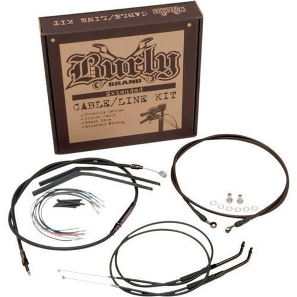 Burly Brand - 14" Handlebar Cable/ Brake Line Extension Kit - fits Single Disc '07-'11 FXD