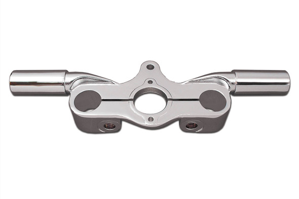 V-Twin - 49-0944 - Spring Fork Top Triple Tree Inline Chrome