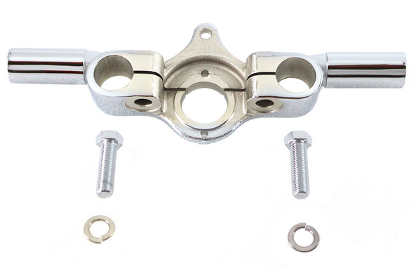 V-Twin - 49-0954 - Spring Fork Top Tree Offset Chrome - Fits 1946-1948 Harley-Davidson UL, FL