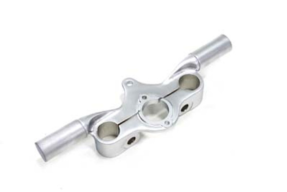 V-Twin - 49-0955 - Spring Fork Offset Top Tree with Ears Satin Nickel Finish