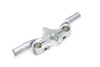V-Twin - 49-0955 - Spring Fork Offset Top Tree with Ears Satin Nickel Finish - Fits 1946-1948 Harley-Davidson UL, FL