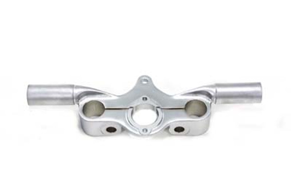 V-Twin - 49-0955 - Spring Fork Offset Top Tree with Ears Satin Nickel Finish