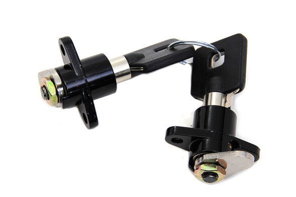 V-Twin - 49-1005 - Black Saddlebag Lock and Key Kit