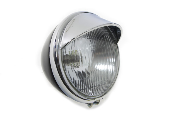 V-Twin - 49-1254 - 6-1/2 inch Spring Fork Headlamp - Fits 1937-1948 Harley-Davidson UL, 1936-1957 G, 1936-1952 WL, 1936-1940 EL, 1941-1948 FL