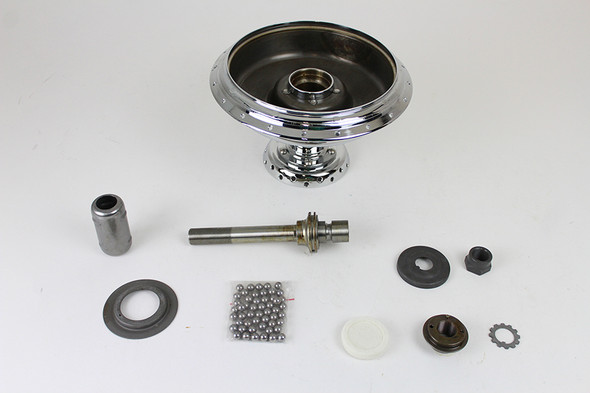 V-Twin - 49-1288 - 45 inch W Front Wheel Hub Assembly Chrome - Fits 1941-1952 Harley-Davidson WL