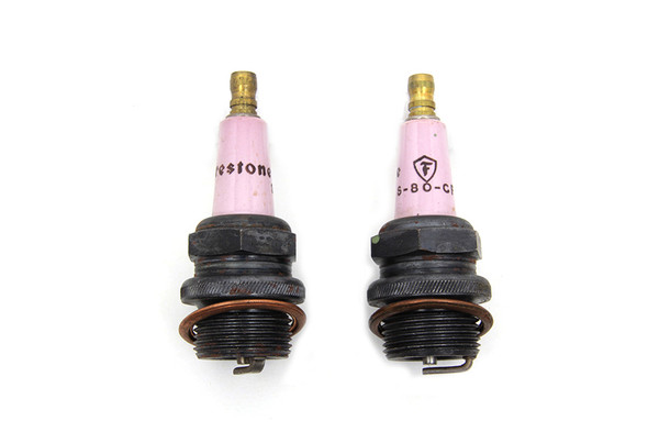 V-Twin - 49-1318 - Fire Stone Spark Plug Set - Fits 1912-1924 Harley-Davidson J