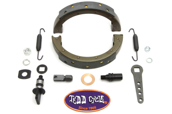 V-Twin - 49-1673 - Spring Fork Front Brake Shoe Kit - Fits 1941-1957 Harley-Davidson G, 1936-1948 EL, 1941-1948 FL, 1936-1948 U