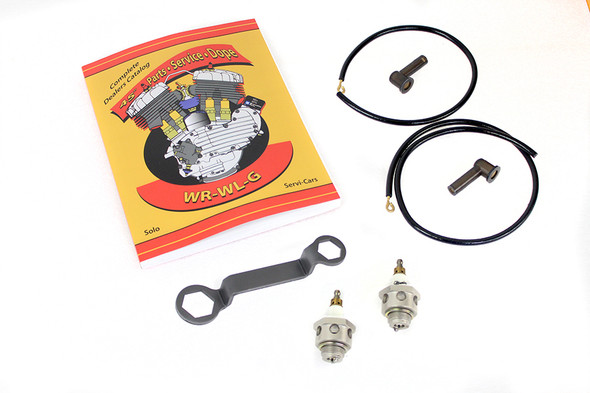 V-Twin - 49-1890 - 45 inch W/G 18mm Replica Spark/Wire Plug Kit - Fits 1937-1947 Harley-Davidson G, 1930-1952 W, 1930-1936 VL