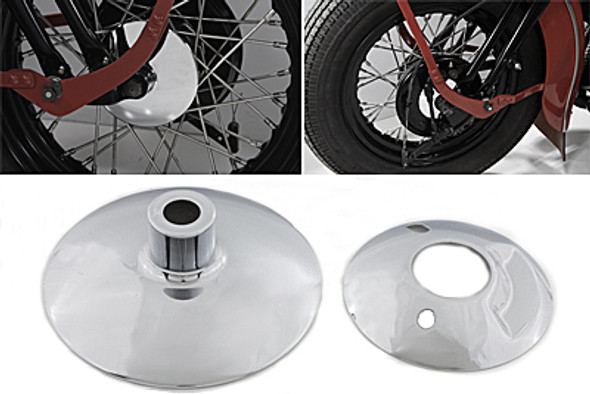 V-Twin - 49-1924 - Spring Fork Front Hubcap Set