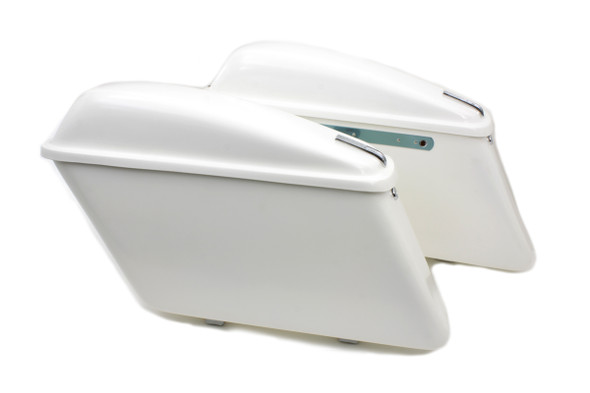 V-Twin - 49-2050 - Replica White Saddlebag Set