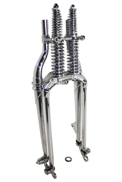 V-Twin - 49-2412 - 18 inch Offset Spring Fork Assembly Chrome - Fits 1946-1948 Harley-Davidson UL, FL