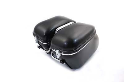 V-Twin - 49-2451 - Black Magic Royalite Saddlebag Kit - Fits 1958-1984 Harley-Davidson FL