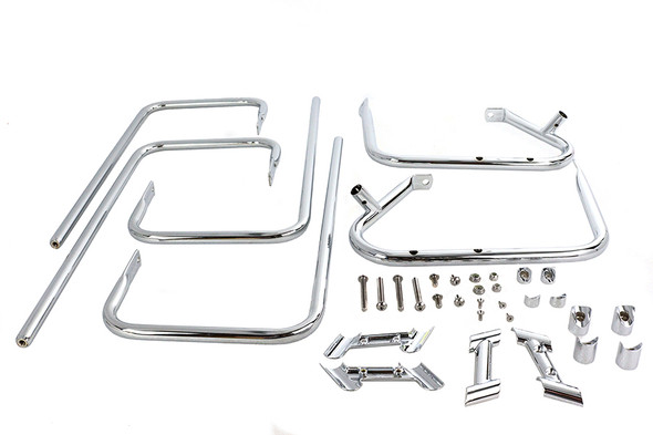 V-Twin - 49-2508 - Chrome Saddlebag Guard Kit - Fits 1997-2008 Harley-Davidson FLHT, FLHR