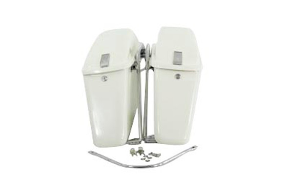 V-Twin - 49-2668 - Replica Saddlebag Set White