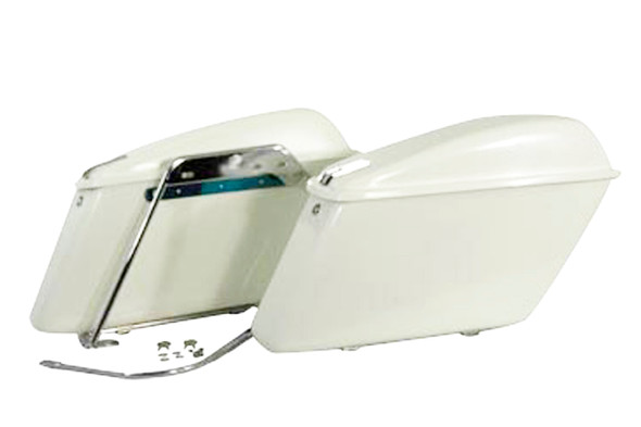 V-Twin - 49-2668 - Replica Saddlebag Set White - Fits 1977-1984 Harley-Davidson FL