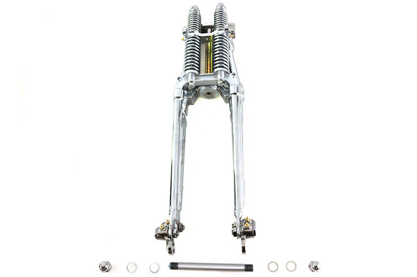 V-Twin - 49-3134 - 28 inch Tedd Narrow Spring Fork Assembly Chrome