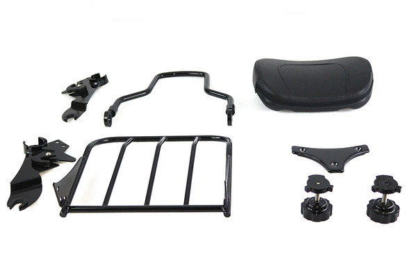 V-Twin - 50-0023 - Gloss Black Sissy Bar and Rack