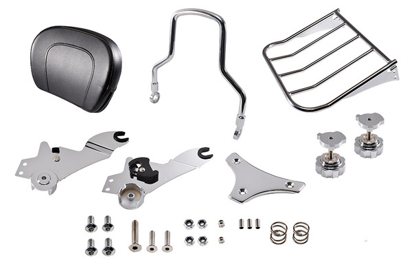 V-Twin - 50-0028 - Chrome Sissy Bar and Rack