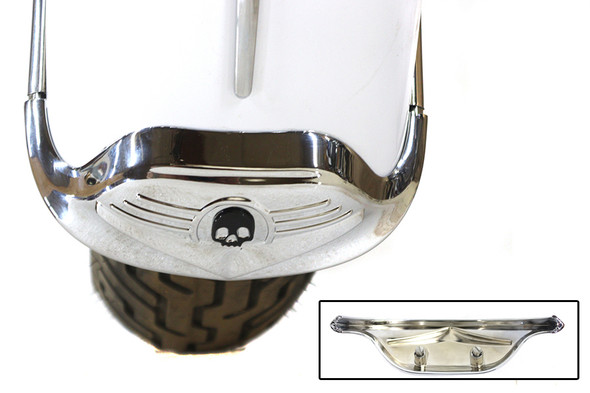 V-Twin - 50-0382 - Skull Front Fender Tip Chrome