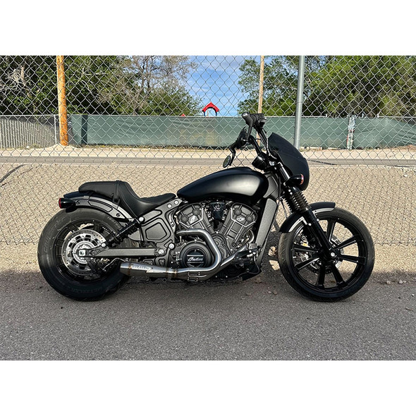 Stealth Exhaust - 2 Into 1 Stainless Exhaust fits '15-'25 Indian Scout Models Stealth Exhaust - 2 Into 1 Stainless Exhaust fits '15-'25 Indian Scout Models