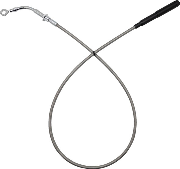 FAT BAGGERS INC. - 06523257 - EZ Install Upper Clutch Cable - FLH/FLT - Stock - Braided Stainless Steel/Chrome
