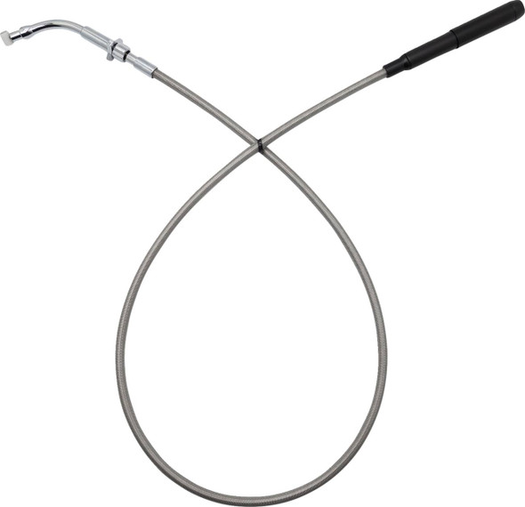 FAT BAGGERS INC. - 06523268 - EZ Install Upper Clutch Cable - FLHX/FLTR - +10" - Braided Stainless Steel/Chrome