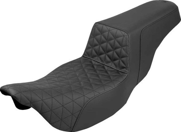 SADDLEMEN - 08012107 - Extended Reach Step-Up Seat - Tri-Gripper - Black - FLH/FLT '08-'24