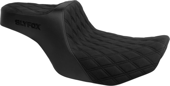 SLYFOX - 08012150 - High Noon Seat - Double Diamond - Black Logo - Black Stitch - FLH/FLT '23-'25