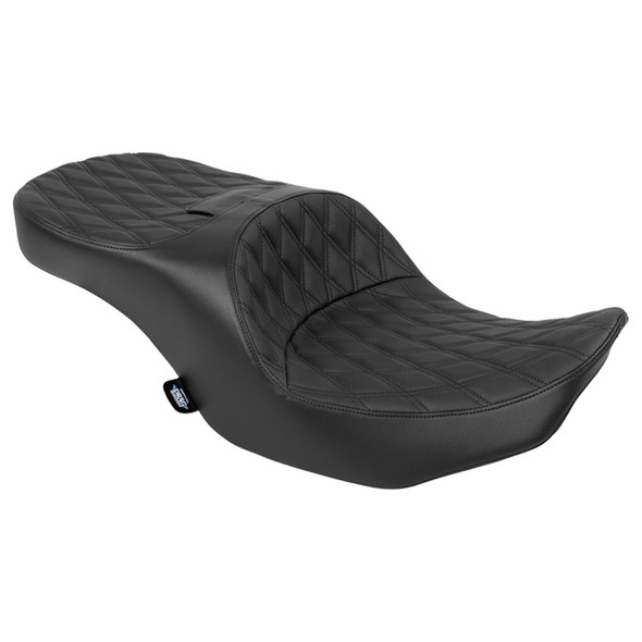 Drag Specialties Seats - Double Diamond Vinyl Forward Position Freedom Seat fits '24-'25 FLHX/​FLHXU/​FLTRX/​FLTRXSTSE, '23-'25 FLHXSE/​FLTRXSE Models