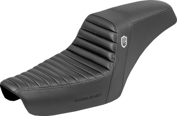 SADDLEMEN - 08030768 - Step-Up Seat - Tuck-n-Roll - Black - Dyna '96-'03