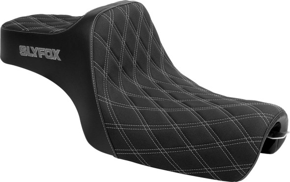 SLYFOX - 08040837 - High Noon Seat - Double Diamond - Silver Logo - Silver Stitch - XL '04-'22