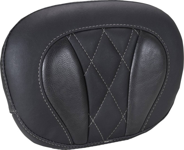 MUSTANG - 08220647 - Deluxe Sissy Bar Pad - Diamond - Gunmetal Stitch - FLT/FLH '23-'25