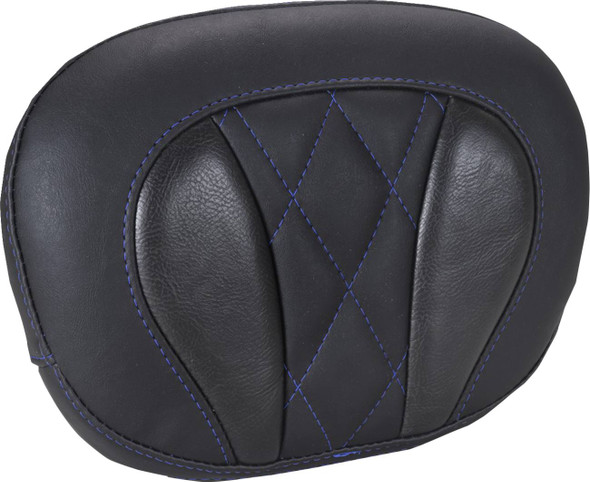 MUSTANG - 08220649 - Deluxe Sissy Bar Pad - Diamond - Sky Blue Stitch - FLT/FLH '23-'25