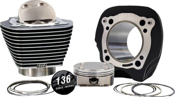 S&S CYCLE - 09040149 - 132" High Compression | 136" Big Bore Kit - 4.320" Bore - Black w/o Highlighted Fins - M8
