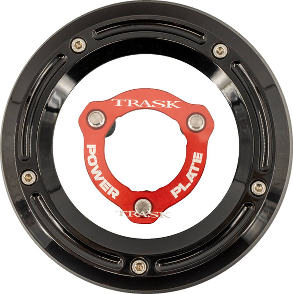 TRASK - 11070763 - Derby Cover with Power Plate - Black/Red - Kit - '17-'25 Harley-Davidson