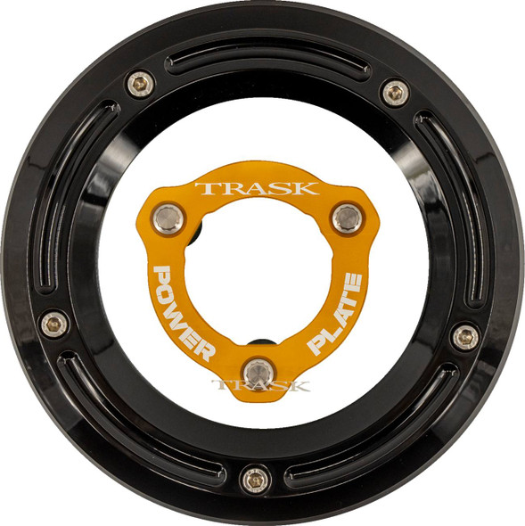 TRASK - 11070764 - Derby Cover with Power Plate - Black/Gold - Kit - '17-'25 Harley-Davidson
