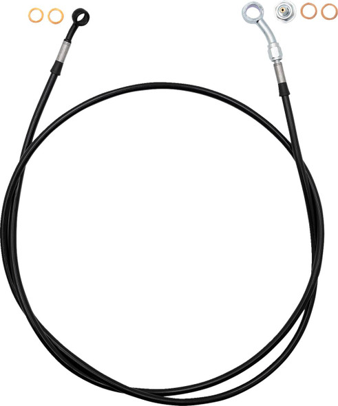 FAT BAGGERS INC. - 17416844 - EZ Install Brake Line - 65" - Black Braid