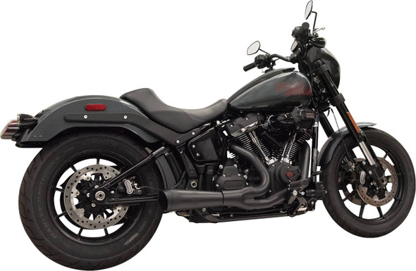 BASSANI XHAUST - 18002752 - 2-into-1 Ripper Exhaust System with Megaphone Muffler - Short - Black - 49-State - M8 Softail