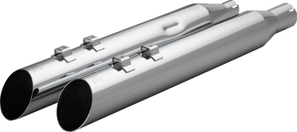 KHROME WERKS - 18011866 - HP-Plus® Slip-On Mufflers - 4" - M8 - Slash Up with Ripper Baffle - Chrome
