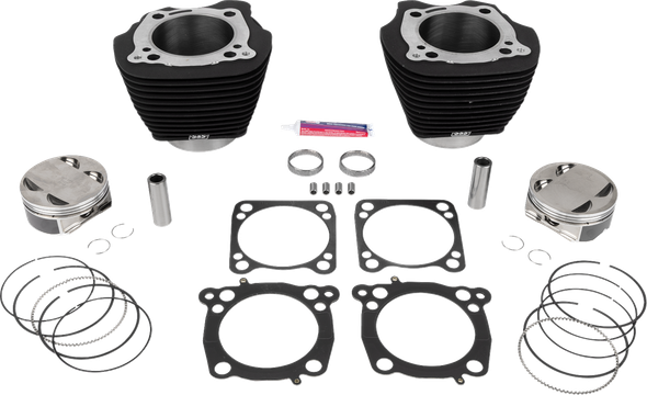 S&S Cycle - 910-0849A - 136" Cylinder Kit - 4.320" Bore, 4.625" Stroke - Wrinkle Black w/o Highlighted Fins - Fits '17-Up M8 Models
