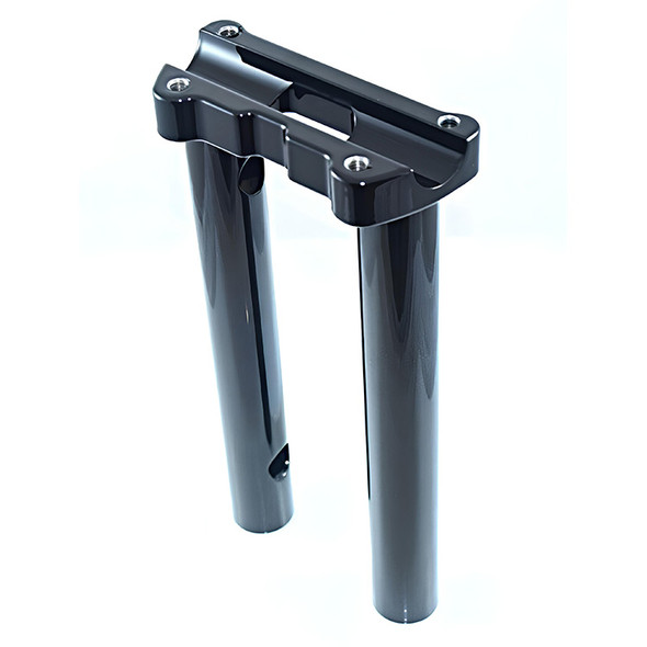 Bung King - Gloss Black Powder Coat 6" Handlebar Riser w/ Internal Wiring Holes fits '18-'24 FXBB Street Bob Models w/ Digital Gauge Top Clamp (Open Box)