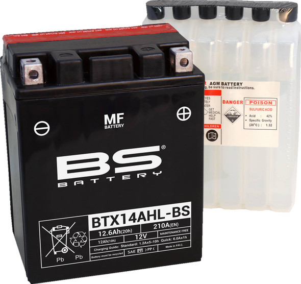 Bs Battery - 21130868 - Battery - BTX14AHL-BS (YTX)