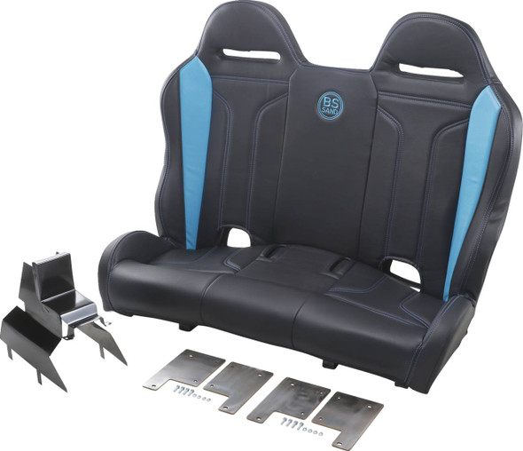 Bs Sand - 08120125 - Performance Bench Seat - Double T - Black/Titanium Blue - Maverick X3 '16-'20