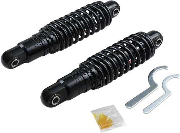  Drag Specialties - Ride-Height Heavy Duty Adjustable Shocks - Black fits '85 & Up FLT 