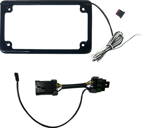 Custom Dynamics - 20302390 - Lighted License Plate Frame - Gloss Black - RZR Pro