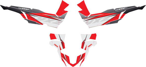 D'Cor Visuals - 43026173 - Complete Graphics Kit - Gray/Red - 2-Door - Yamaha
